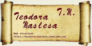 Teodora Masleša vizit kartica